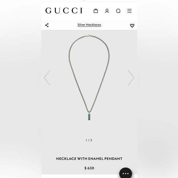 Like new Gucci Enamel pendant and sterling silver chain. Adjustable length. - Picture 4 of 5